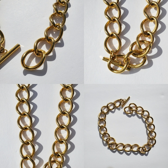 Vintage Boho Gold Tone Twisted Link Chain Necklace - Picture 6 of 8